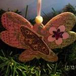 Butterfly Shaped Wooden Ornament #12