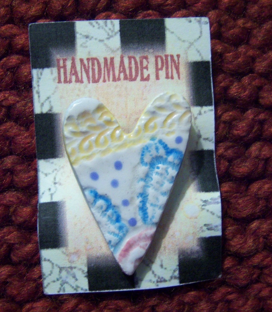 Ceramic Heart Pin 3