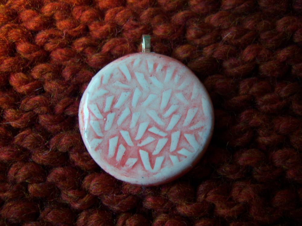Delicate Red Ceramic Pendant